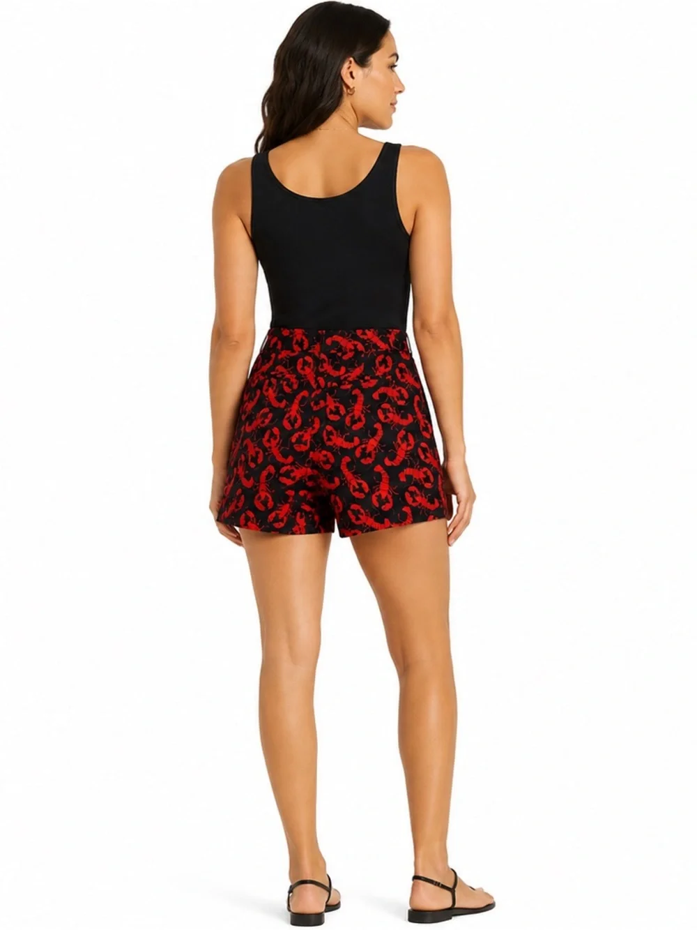 J. Crew Black Shorts with Red Lobster Print